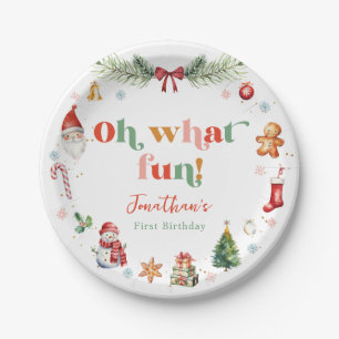 Assiettes En Carton Coloré Oh Quel Amusant Premier Noël Anniversaire