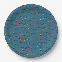 Colorful Christmas Lights On Blue