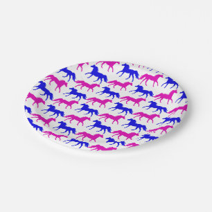 Assiettes En Carton Colt rose Filly & Bleu Style occidental Révélati