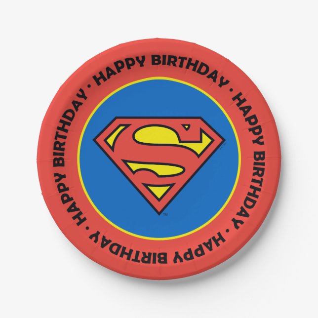 Assiettes En Carton Comics DC | Superman | Logo classique (Devant)