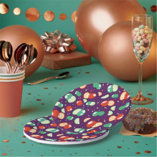 Assiettes En Carton Commençons la fête - Pop Apple on Purple