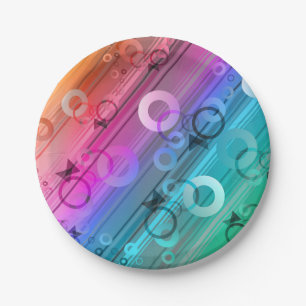 Assiettes En Carton Composition Abstraite