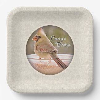 Assiettes En Carton Compter vos bénédictions - Plaque de papier
