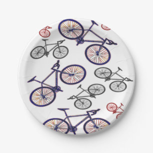 Assiettes En Carton Conception de dessin de bicyclette