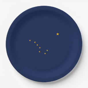 Assiettes En Carton Conception de drapeau d'état de l'Alaska