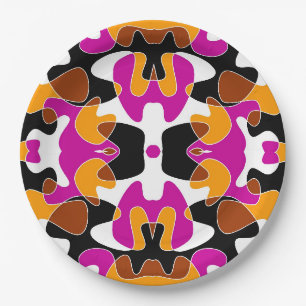 Assiettes En Carton Conception de fond fluide abstrait coloré mignon
