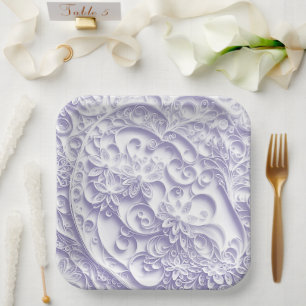 Assiettes En Carton Conception de la marguerie de papier lavande