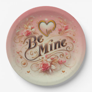 Assiettes En Carton Conception de la Saint-Valentin Sois Mienne avec C