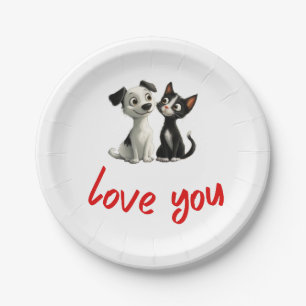 Assiettes En Carton Conception de l'amour pour vous