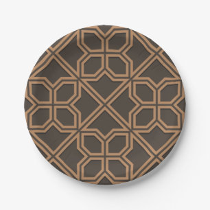 Assiettes En Carton Conception de motif géométrique islamique 