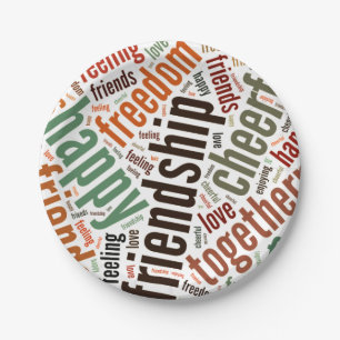 Assiettes En Carton Conception de mots positifs