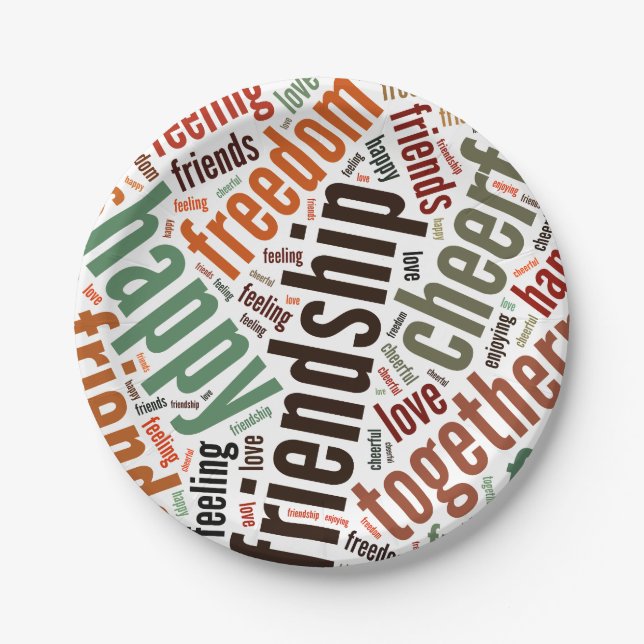 Assiettes En Carton Conception de mots positifs (Devant)