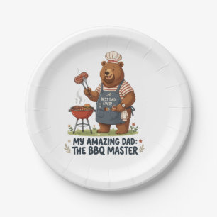 Assiettes En Carton Conception de papa ours maître du BBQ
