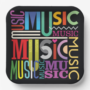 Assiettes En Carton Conception de texte de musique