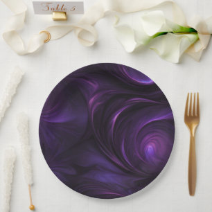 Assiettes En Carton Conception de torsion violette foncée
