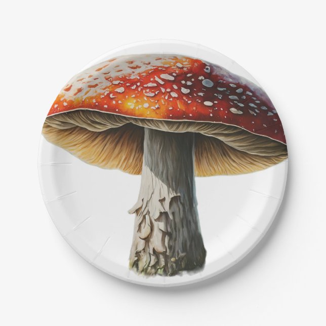 Assiettes En Carton Conception des champignons à plaque de papier (Devant)
