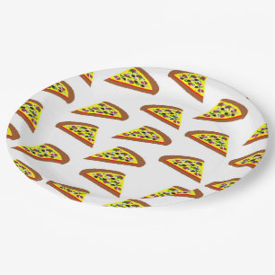 Assiettes En Carton Conception des tranches de pizza