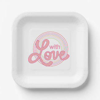 Assiettes En Carton Conception d'impression d'oreiller avec amour
