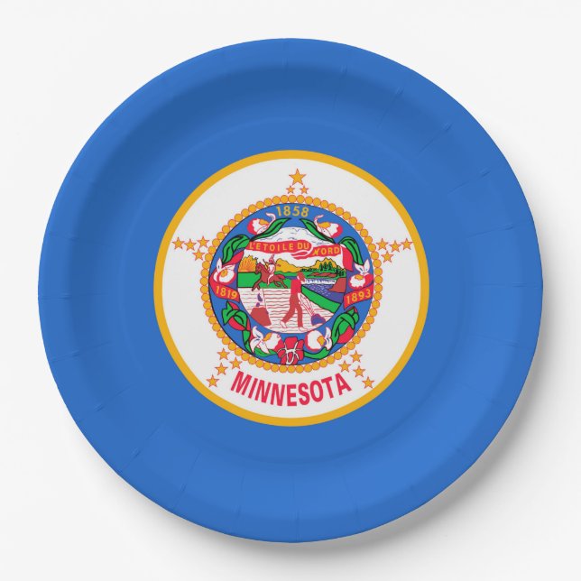 Assiettes En Carton Conception du drapeau de l'État du Minnesota (Devant)