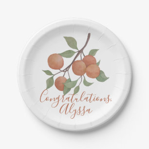 Assiettes En Carton Conception élégante de tige de citrus à l'aquarell