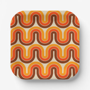 Assiettes En Carton Conception géométrique les années 70 style