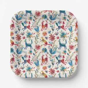 Assiettes En Carton Conception inspirée d'Otomi