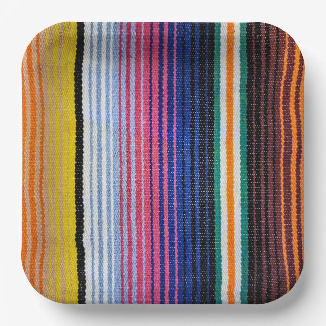 Assiettes En Carton Conception traditionnelle mexicaine Fiesta (Recto)