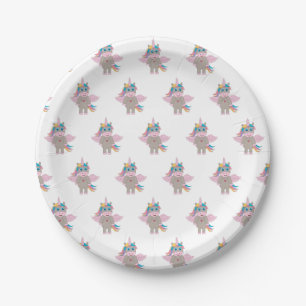 Assiettes En Carton Conception Unicorne Arc-en-ciel mignon