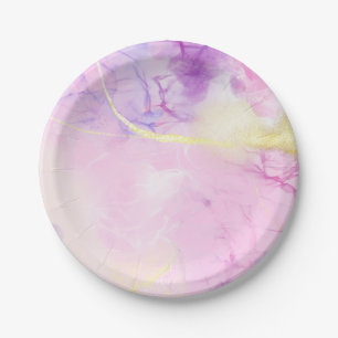 Assiettes En Carton Conception violette et dorée