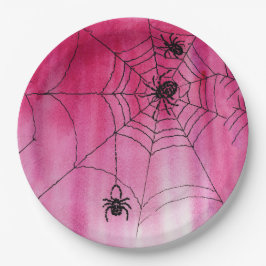 Assiettes En Carton Conception Web Spidery sur plaques de papier