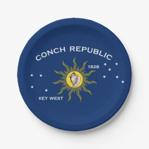 Assiettes En Carton Conch Republic Flag
