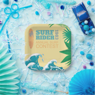 Assiettes En Carton Concours de Surf surf Rider 1983