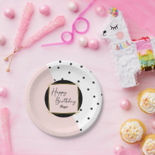 Assiettes En Carton Confetti Dots Feminine tendance fête d'anniversair