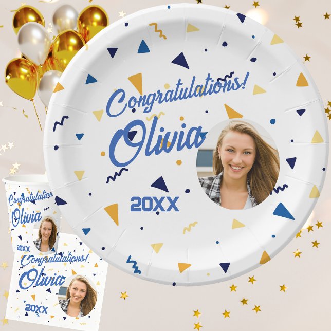 Assiettes En Carton Confetti et la fête de la graduation photo (Créateur téléchargé)