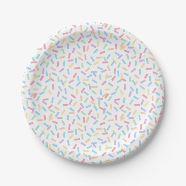 Assiettes En Carton Confetti Pastels (Sprinkles) (Devant)
