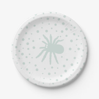 Assiettes En Carton Confetti Pot Vert avec Araignée Éffrayante