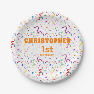 Assiettes En Carton Confetti & Sprinkings plaques de papier d'annivers