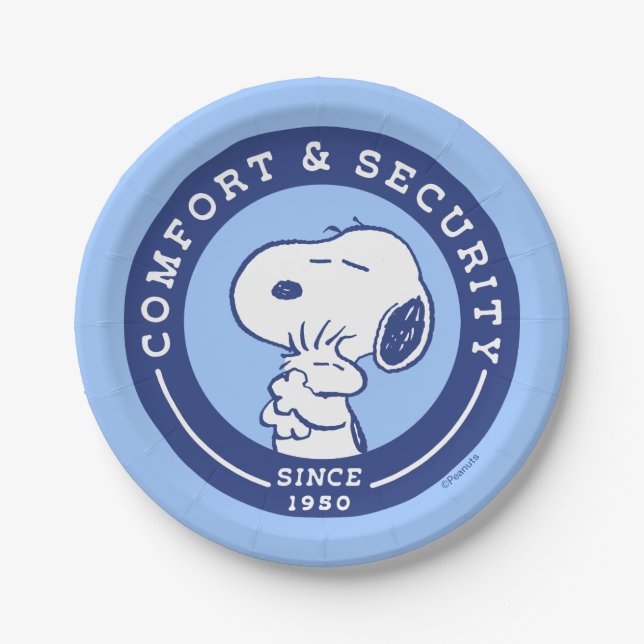 Assiettes En Carton Confort et sécurité | Snoopy & Woodstock Hug (Devant)
