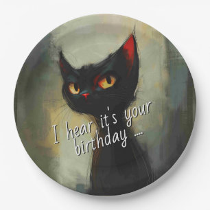 Assiettes En Carton Connaissant l'anniversaire de Black Ninja Cat