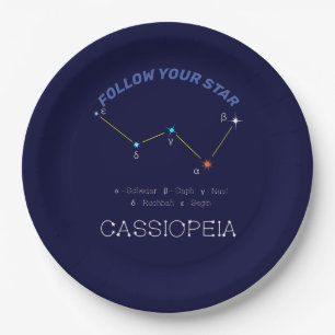 Assiettes En Carton Constellation de l'hémisphère Nord Cassioipeia