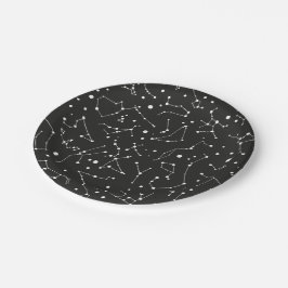 Assiettes En Carton Constellations blanches et noires