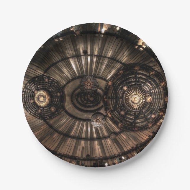 Assiettes En Carton Constellations Zodiac mécanique Steampunk (Devant)