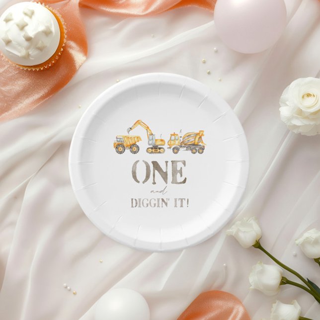 Assiettes En Carton Construction 1ère Plaques de fête d'anniversaire (Créateur téléchargé)