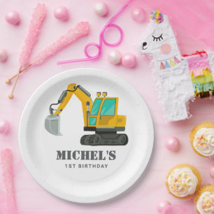 Assiettes En Carton Construction Camion Anniversaire Décor