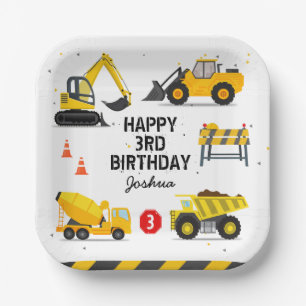 Assiettes En Carton Construction Enfants N'importe quel âge Anniversai