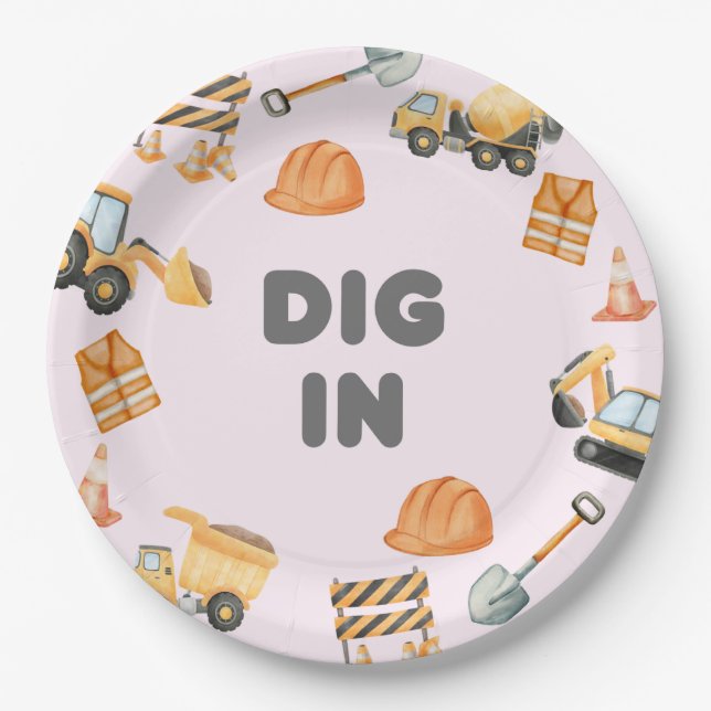 Assiettes En Carton Construction Party Plates (Devant)
