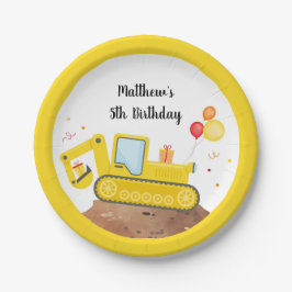 Assiettes En Carton Construction Truck Digger Garçon Anniversaire