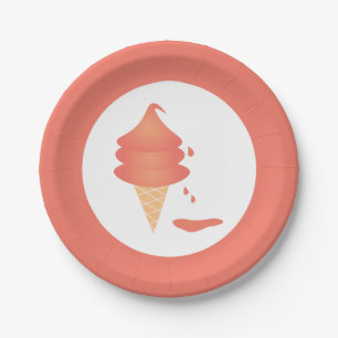 Assiettes En Carton Conteau de crème glacée trempé