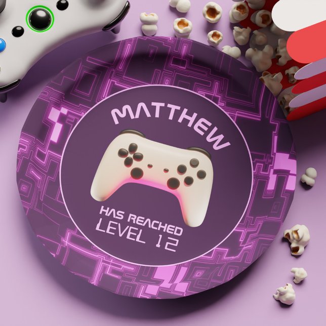 Assiettes En Carton Contrôleur de jeu Ado Garçons Joueur fête d'annive (Gaming Controller Teen Boys Gamer Birthday Party Paper Plates)