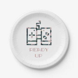 Assiettes En Carton Contrôleur de jeu Camouflage rose prêt Gamer